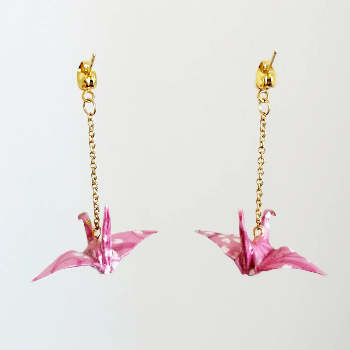 Orecchini Pendenti A Forma Di Gru Origami - Argento 925 - Ipoallergenici - 2