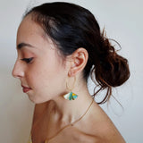 Orecchini ginkgo a cerchio