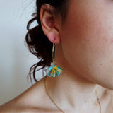 Orecchini ginkgo a cerchio