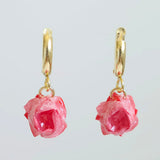 Orecchini rosa a cerchietto