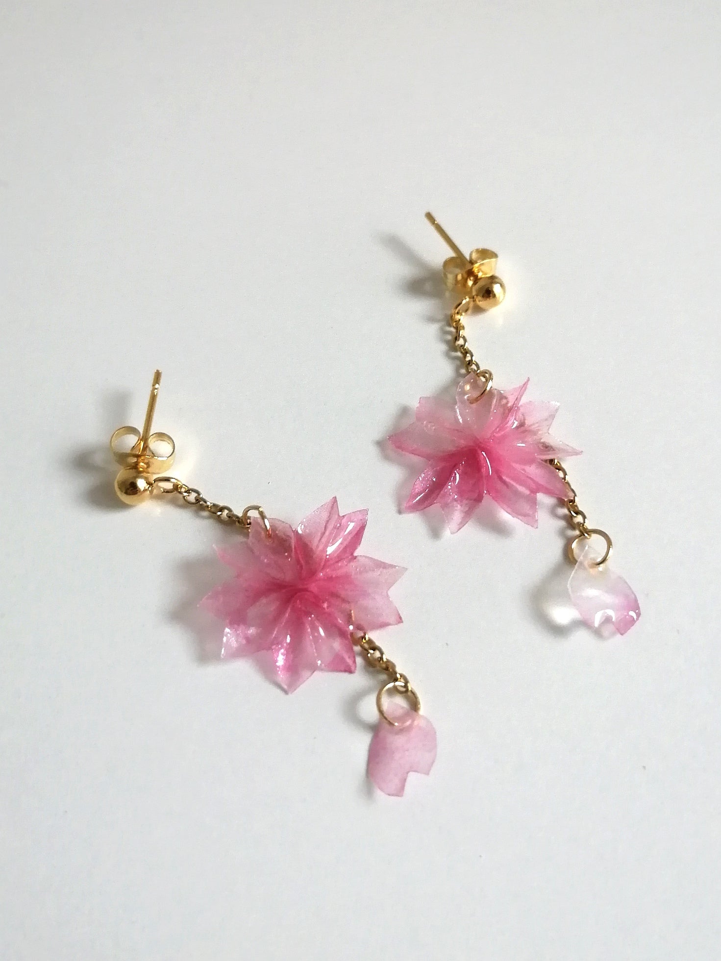 ※桜姫♪　　ヴァンドーム　オッドアイ片耳ピアス 凛 RIN キャッチ ボディピアス 16G 18G 和風 富士山 桜 さくら